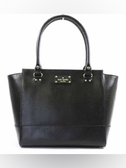 Kate Spade Wellesley Camryn Black Pebbled Leather Large Zip Top Tote Bag